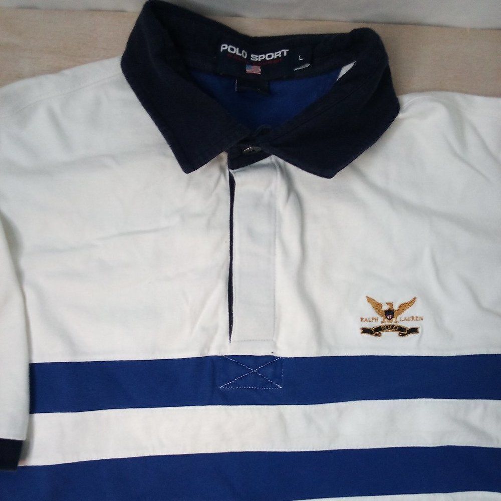 Vintage Polo Sport Ralph Lauren USA Striped Polo Shirt